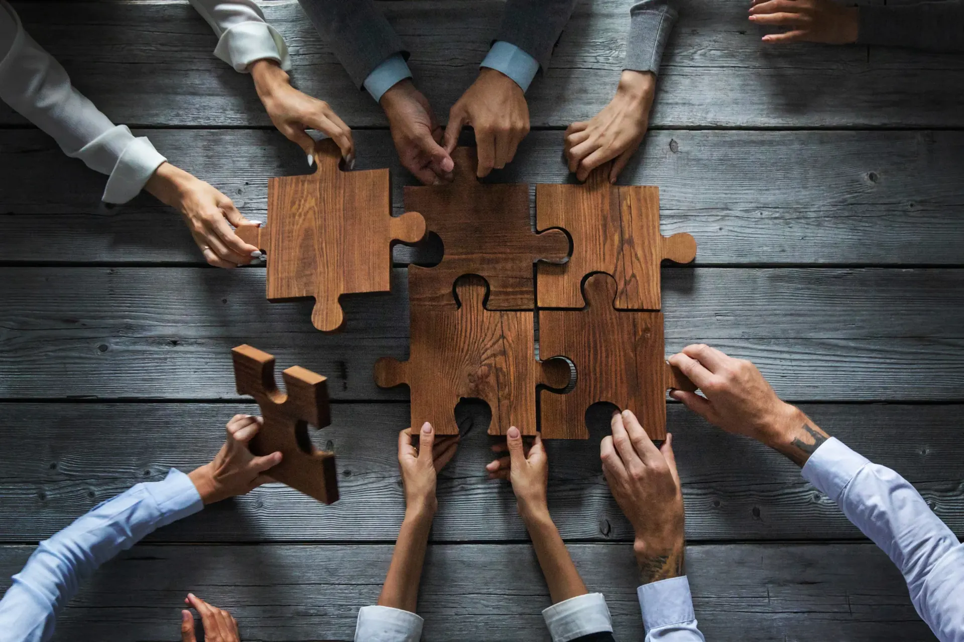 Puzzleteile als Symbol für Zusammenarbeit